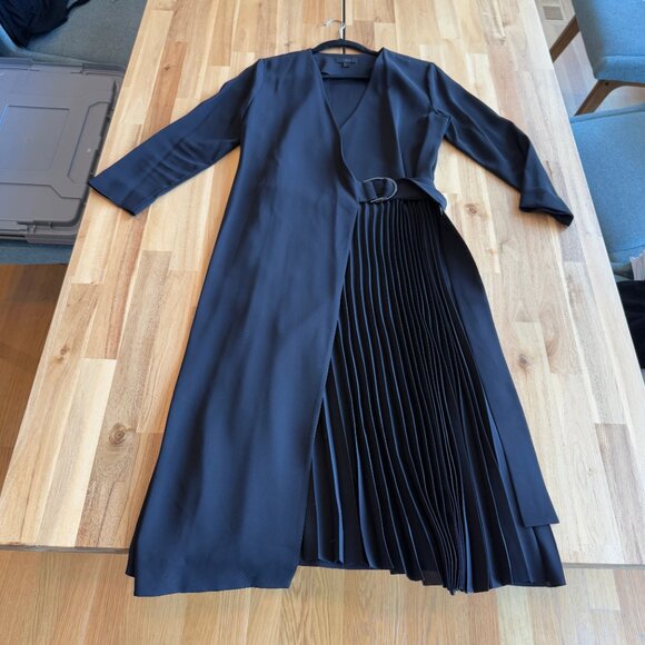 Cos Black Pleated Wrap Dress EU 40 EUC - Picture 1 of 8